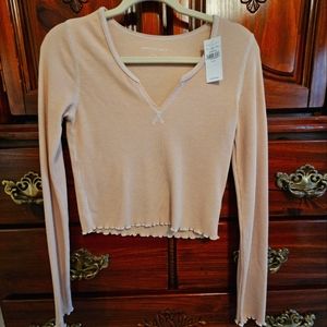 American Eagle crop thermal top with long sleeves size small.